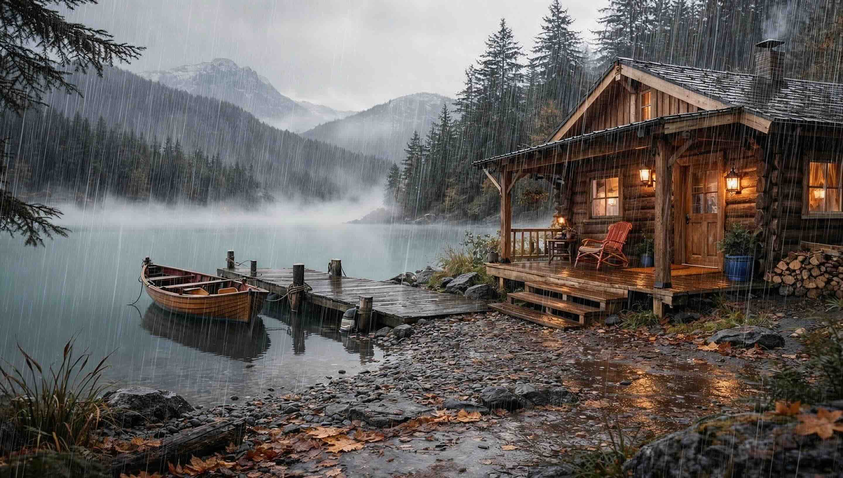 Alaska Cabin Rain Sounds