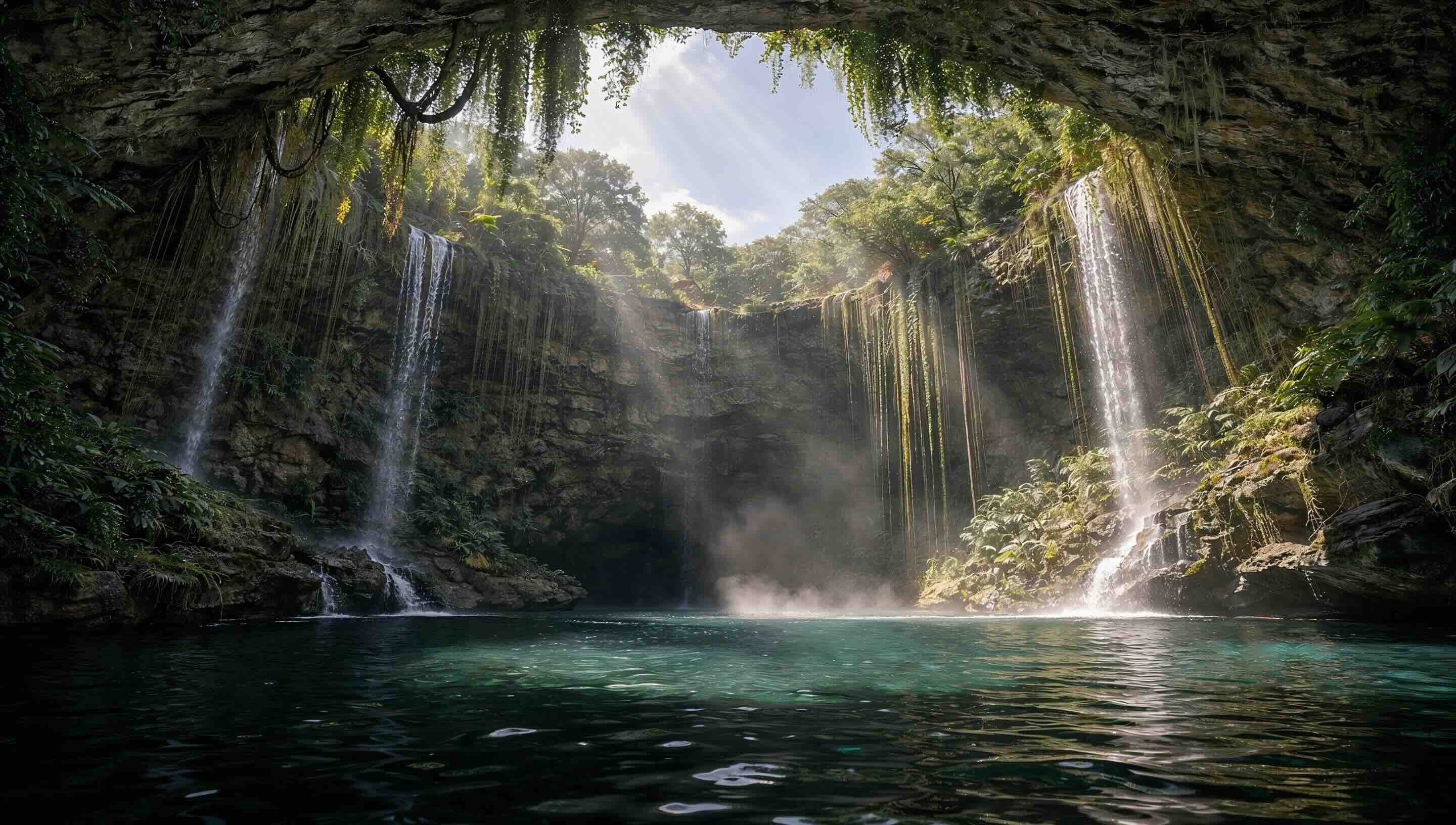 Cenote Waterfall Ambience
