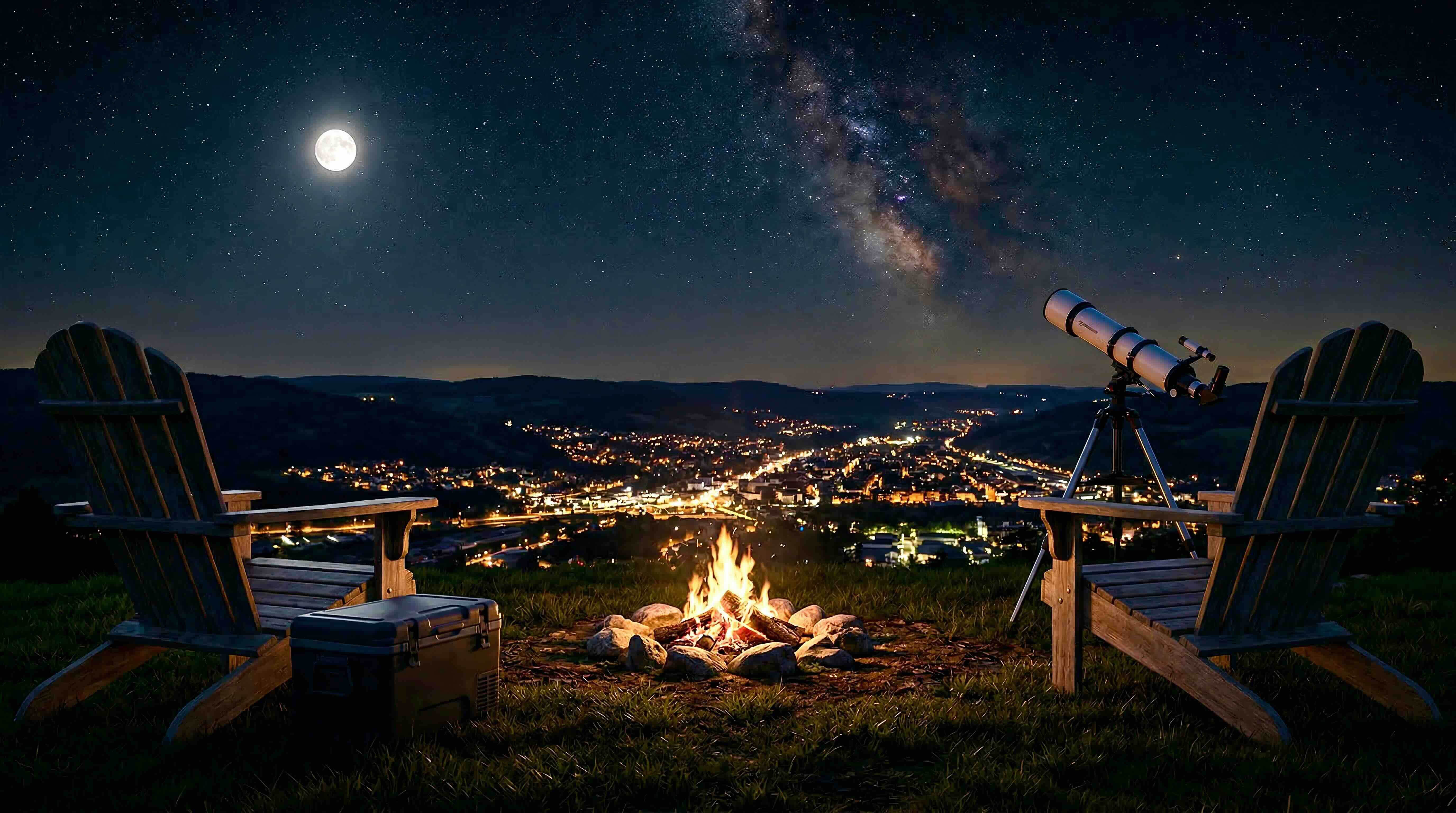 Campamento en noche estrellada